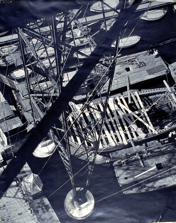 Lazlo Moholy-Nagy, View from the Pont Transbordeau Marseille Iron Column, 1929